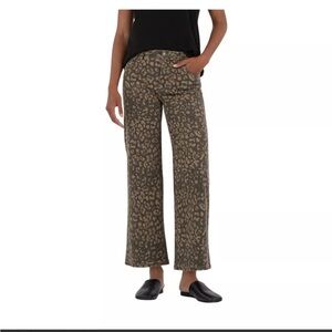 Kut from the Kloth Meg Animal Print Wide Leg Jeans Like New